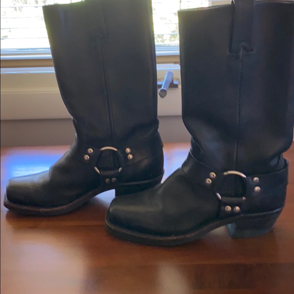 Frye black leather boots